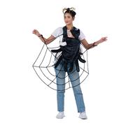 Costume For Adults My Other Me Cobweb Spider Newborn Black One Costume Accs NEW
