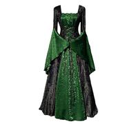 Costume for Cosplay, Halloween Party Dress, Antique Court Dress, Bandage Outfit (Green, XXL)