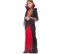 Costume for Girls Halloween Witch Outfit Kids Gothic Dress up Play Set Toddler Girls Party Performance Wear Victorian Vampiress Queen Dress up Party Age 3-14 Years (Large (9-12 Years))