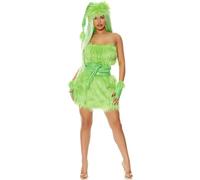 Costume Green Furry Suit For Halloween & Christmas Cosplay Dress Up (Green, XL)