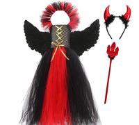 Costume Halloween Per - Ragazza Fuoco Incantato, Fascia Amulets Testa | Vestito Mascheramento Infernale Per Ricorrenza Con Accessorio Mostruoso Figurina Creatura Malefica Indumento Horror Cappa Cerimo
