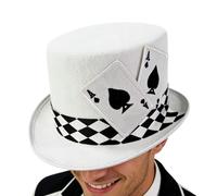 Costume Hat - Poker Card Top Hat | 100g Felt Stage Show Performer Show Costume Party Props Kit Creative Entertainer Cosplay Hat for School Games Events