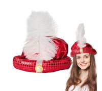 Costume Hat - Satin Cloth Sultan Turban Men, Pearl Head Wrap, Sequin Design, Gorgeous Arabian Cap | Masquerade Accessory For Halloween Party Stage Performance
