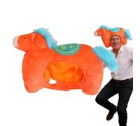 Costume Headgear - Cartoon Horse Plush Hat, Playful Stuffed Character Head Accessory with Wear Structure Fun Visual Appeal, Ideal for Parties Drama Cosplay