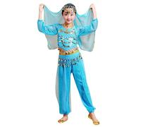Costume Kids Egyptian Dress Up Girls Scientist Dance Pants Indian Skirt Roman Victorian School Girl Astronaut Sequin Cowgirl Outfit Jumpsuit,A-Sky Blue,3-4 Years