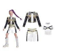 Costume Kids Girls Cosplay 3-14years Girls Pop Singer Costume Halloween Party Cosplay Full Set Stage Performance Outfits,B-9-10