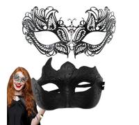 Costume, Masquerade Set for Couples | 2X Retro Face Cover | Masquerade Set for Her and Him Costume Accessories for Prom