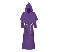 Costume Medieval Friar Hooded Monk Renaissance Priest Robe Costume Halloween Fancy Dress Medieval Renaissance Friar Cowl Robe Hooded Monk Robe Costume Sale Clearance UK Size