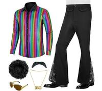 costume Mens 70s Fancy Dress disco 1970s Hippie Costume