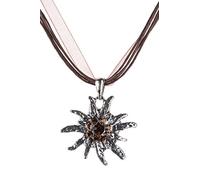 Costume Necklace Edelweiss Costume Jewellery - Costume Necklace with Fine Rhinestones in Various Colours - Necklace for Dirndl and Lederhosen, one size, Stainless Steel