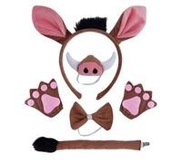 Costume Set - Realistic Animal Fancy Dress Set with Wild Boar Ears, Nose and Tail Cosplay Outfit Accessories for Children and Adults Party Halloween and Stage Costume