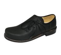 Costume shoes, men's Haferlshoes, traditional shoes, leather, brown, black, leather sole, lace-up shoes, dance shoes, leather shoes, slattlers for leather trousers for dancing, 10 UK