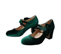 Costume Shoes Women's Dirndl Shoes Traditional Dirndl Shoes Elegant High Shoes Fashionable High Heels with Round Summer Shoes High Heels Pumps for Leisure Business Oktoberfest Trainers, Green, 4 UK