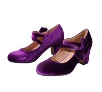 Costume Shoes Women's Dirndl Shoes Traditional Dirndl Shoes Elegant High Shoes Fashionable High Heels with Round Summer Shoes High Heels Pumps for Leisure Business Oktoberfest Trainers, purple, 5 UK