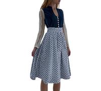 Costume Skirt Elegant Oktoberfest Dirndl - Traditional Beer Festival Clothing Medieval Sword Frog (Blue, XXXXL)