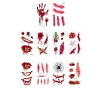 Costume Stickers, Halloween Sticker Wounds - Creative Funny Face Makeup Sticker | Fake Scars Halloween Prank Makeup Stickers, Pack of 10 Funny Face Stickers for