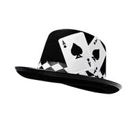 Costume Top Hat - Poker Card Design | Novelty Felt Top Hat - For Amateur Hobbyists Professional Entertainers Party Planners -Cosplayers Halloween Night Stage Shows School