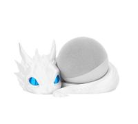 Costume Wizard Dragon Stand for Echo Dot 4th/5th Gen, 3D Printed Dragon Amazon Echo Desktop Speakers, Holder for Echo Dot 5th Gen Echo Dot 4th Gen, Made in USA (White)