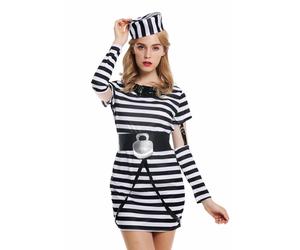 Costume Women Female Convict Criminal Gr. S/M W-0055