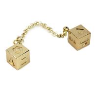 costumebase Han Solo Gold Sabacc Dice Charm - Millennium Falcon Lucky Charm with Two Gold Dice on 12cm Chain