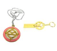 costumebase Kingsman The Secret Service Eggsy Pendant Necklace + Keyring Keychain Gold/Pink