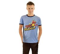 costumebase Willy's Wonderland Janitor T-Shirt Tee Shirt Ringer Navy Blue, Blue, XXL