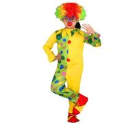Costumes for Kids Stage Performance Play Circus Themed Party Outfit with Hat and Ruffled Collar for Boys Girls Holiday Festivities Childrens Fancy Dress Clown Costume for Play Pretend Yellow