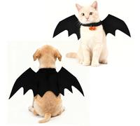 Costumes for Pet - Cute Cat Dog Halloween Bat Wings (with Pumpkin Bells) Adjustable Pet Bat Wings Suitable for Halloween Christmas Party