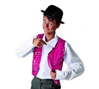 Costumizate! DIsfraz Children's Black Sequin Vest in Various Sizes and Colours - Shiny Accessory for Carnival Costumes, Parties Performances (Fuchsia, 10-12 Years)