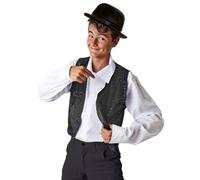 Costumizate! DIsfraz Children's Black Sequin Vest in Various Sizes and Colours - Shiny Accessory for Fancy Dress Carnival Parties Performances (Black, 10-12 Years)