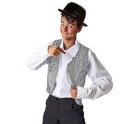Costumizate! DIsfraz Child's Black Sequin Vest in Various Sizes and Colours - Shiny Accessory for Costumes, Carnival, Parties Performances (Silver, 10-12 Years)