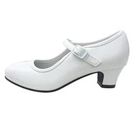 Costumizate! Flamenco Dance Shoes with Different Sizes From Girl to Women., White Without Glitter, 13 UK Child