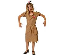 Costumizate! Voodoo Doll Costume for Children, Various Sizes, Scary Brown and Red Costume for Halloween, Carnival and Scary Parties (10-12 Years)