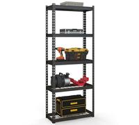 COSTWAT 4/5 Tier Garage Shelving Unit, Height Adjustable Boltless Storage Rack with Flexible Transformation Design, Metal Utility Storage Rack for Shed Workshop (Black, 5 Tier, 71 x 31 x 168cm)