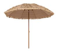 COSTWAY 1.8m/1.9m/2m Garden Hawaii Parasol, Folding Thatch Tiki Sun Umbrella with 8 Ribs, Tropical Hawaiian Straw Sunshade for Patio Pool Balcony Backyard (205 x 222cm)