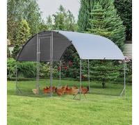 Costway 1.9 X 2.8 M Large Metal Chicken Coop Walk-In Poultry Cage W/ Waterproof Sun-Protective Cover