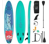 COSTWAY 10.5FT/11FT Inflatable Stand Up Paddle Board, 6" Thick SUP Board with Adjustable Aluminium Paddle, Hand Pump, Removable Fin, Leash and Backpack Bag for All Skill Levels