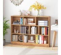 Costway 10-Cube Bookshelf 140Cm Wood Display Shelf 3-Tier Storage Organizer