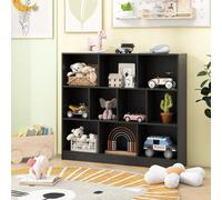Costway 10-Cube Bookshelf 3-Tier Wood Display Shelf 120Cm Storage Organizer