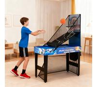 Costway 10-in-1 Combo Game Table Set Basketball Soccer Shooting Set w/Billiard in Blue COSTWAY Blue