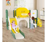 Costway 10 in 1 Toddler Slide Set Kids Slide & Climber Playset Activity Center COSTWAY Multicolor