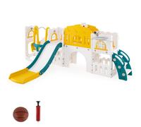 Costway 10 in 1 Toddler Swing & Slide Set Kids Slide & Climber Playset COSTWAY Multicolor