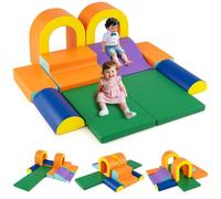 Costway 10-Piece Foam Climbing Blocks Soft Play Gym Baby Climber Orange