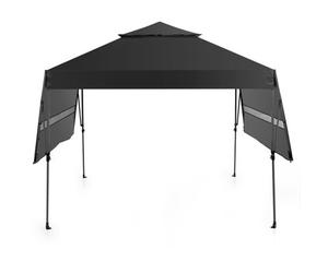 Costway 10 X 17.6 Ft Outdoor Instant Pop-Up Canopy Tent W/ Dual Half Awnings-Black