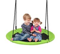 Costway 100Cm Flying Saucer Tree Swing Adjustable And Durable Ropes-Green