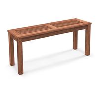 Costway 100cm Patio Wood Bench 2-Person Solid Wood Bench Dining Bench w/ Slatted Seat in Natural COSTWAY Natural