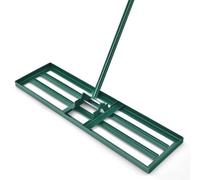 Costway 106 Cm Lawn Leveling Rake Metal Level Lawn Tool W/ Handle For Soil-Green