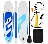 COSTWAY 10FT/11FT Inflatable Stand Up Paddle Board, 6" Thick SUP Boards with Adjustable Aluminium Paddle, Hand Pump, Removable Fin, Leash and Backpack for All Skill Levels ( 305x76x15CM, Navy Blue)