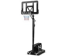 COSTWAY 10ft Basketball Hoop and Stand, Adjustable Height Portable Basketball System with Sturdy Base, Wheels and Weight Bag, Indoor Outdoor Freestanding Backboard Set for Kids Adults (White+Blue+Red)