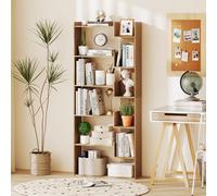 Costway 11-Shelf Geometric Bookshelf 163 Cm Tall Decorative Bookcase